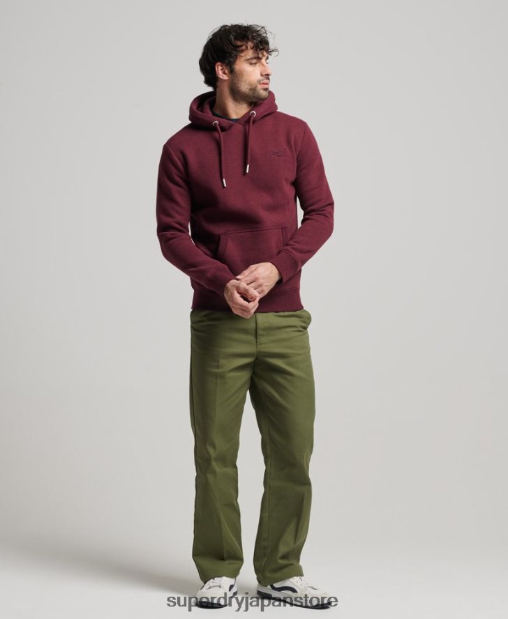 ヴィンテージロゴ刺繍パーカー 男性 Superdry 衣類 赤 2J62PZ455