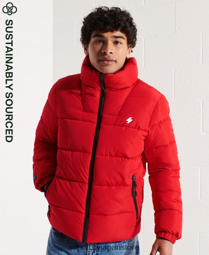 フードなしスポーツダウンジャケット 男性 Superdry 衣類 赤 2J62PZ4560