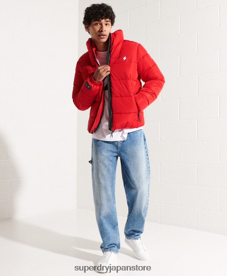 フードなしスポーツダウンジャケット 男性 Superdry 衣類 赤 2J62PZ4560