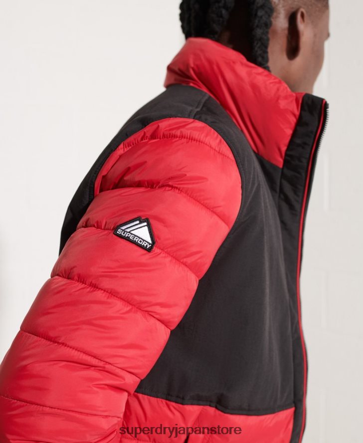 フードなしエクスペディションダウンジャケット 男性 Superdry 衣類 赤 2J62PZ4570