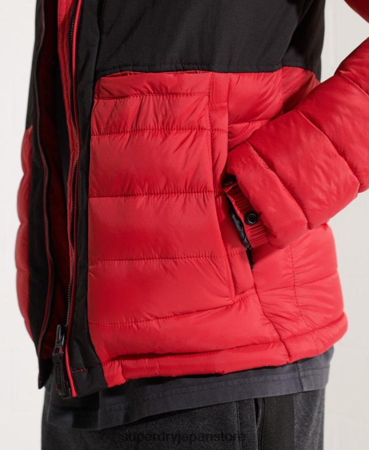 フードなしエクスペディションダウンジャケット 男性 Superdry 衣類 赤 2J62PZ4570