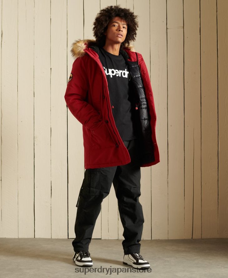 エベレストパーカーコート 男性 Superdry 衣類 赤 2J62PZ4571