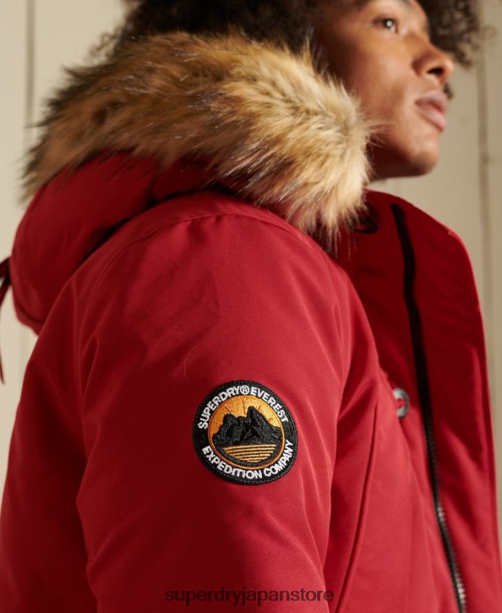 エベレストパーカーコート 男性 Superdry 衣類 赤 2J62PZ4571