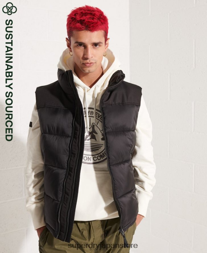 パッド入りジレ 男性 Superdry 衣類 黒 2J62PZ4572