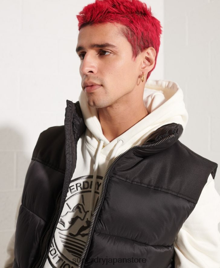 パッド入りジレ 男性 Superdry 衣類 黒 2J62PZ4572