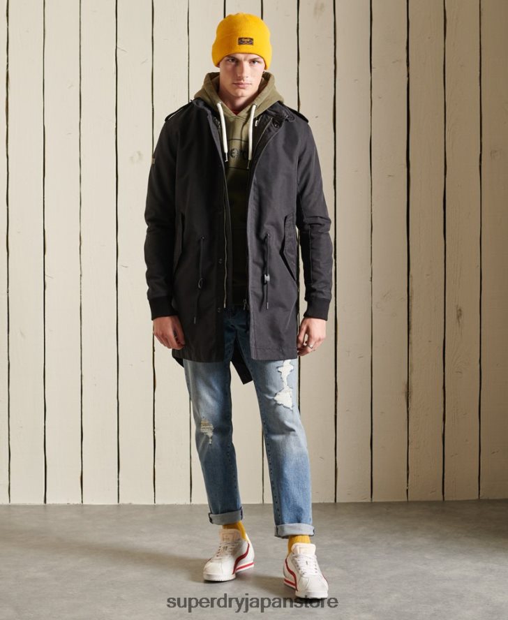 ミリタリープレミアムパーカーコート 男性 Superdry 衣類 濃い灰色 2J62PZ4576