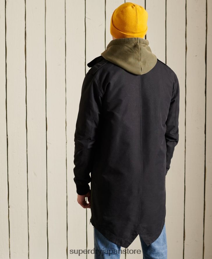 ミリタリープレミアムパーカーコート 男性 Superdry 衣類 濃い灰色 2J62PZ4576