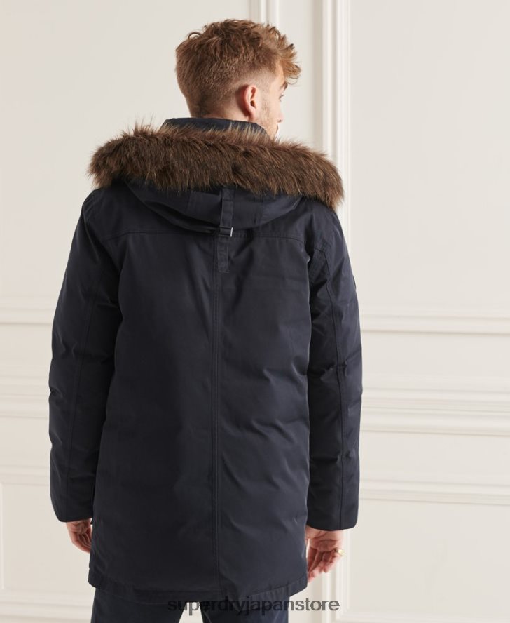 スタジオエベレストダウンパーカーコート 男性 Superdry 衣類 海軍 2J62PZ4578