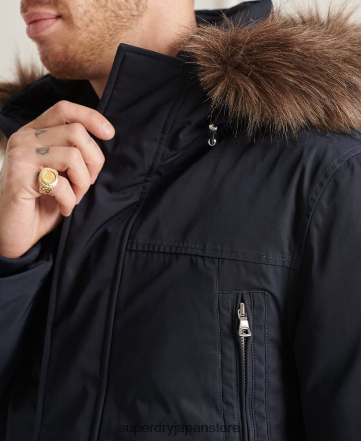 スタジオエベレストダウンパーカーコート 男性 Superdry 衣類 海軍 2J62PZ4578