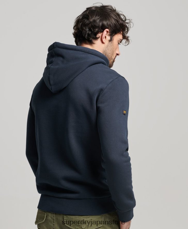ヴィンテージロゴ プレミアム オーバーダイ パーカー 男性 Superdry 衣類 海軍 2J62PZ457