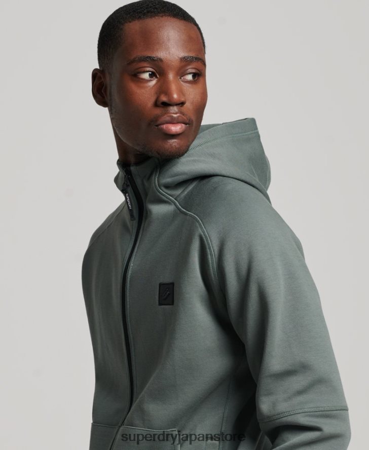 コードテックジップパーカー 男性 Superdry 衣類 緑 2J62PZ458