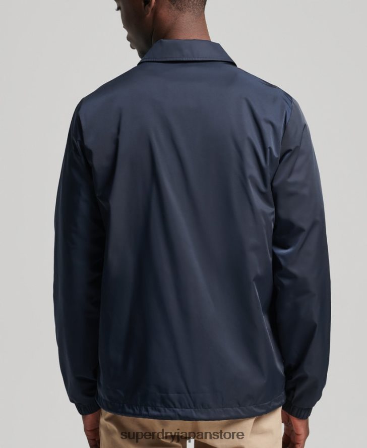 コードエッセンシャルコーチジャケット 男性 Superdry 衣類 海軍 2J62PZ4580