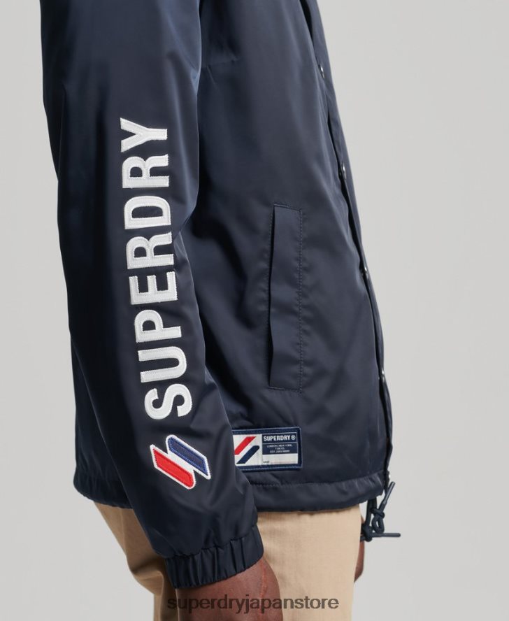 コードエッセンシャルコーチジャケット 男性 Superdry 衣類 海軍 2J62PZ4580