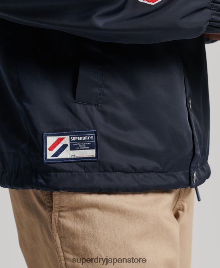 コードエッセンシャルコーチジャケット 男性 Superdry 衣類 海軍 2J62PZ4580