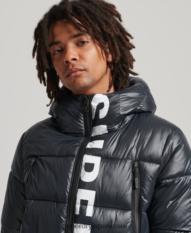 マウンテンフード付きアルパインジャケット 男性 Superdry 衣類 海軍 2J62PZ4581