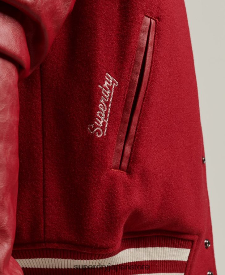 ヴィンテージ バーシティ パッチ ジャケット 男性 Superdry 衣類 赤 2J62PZ4582