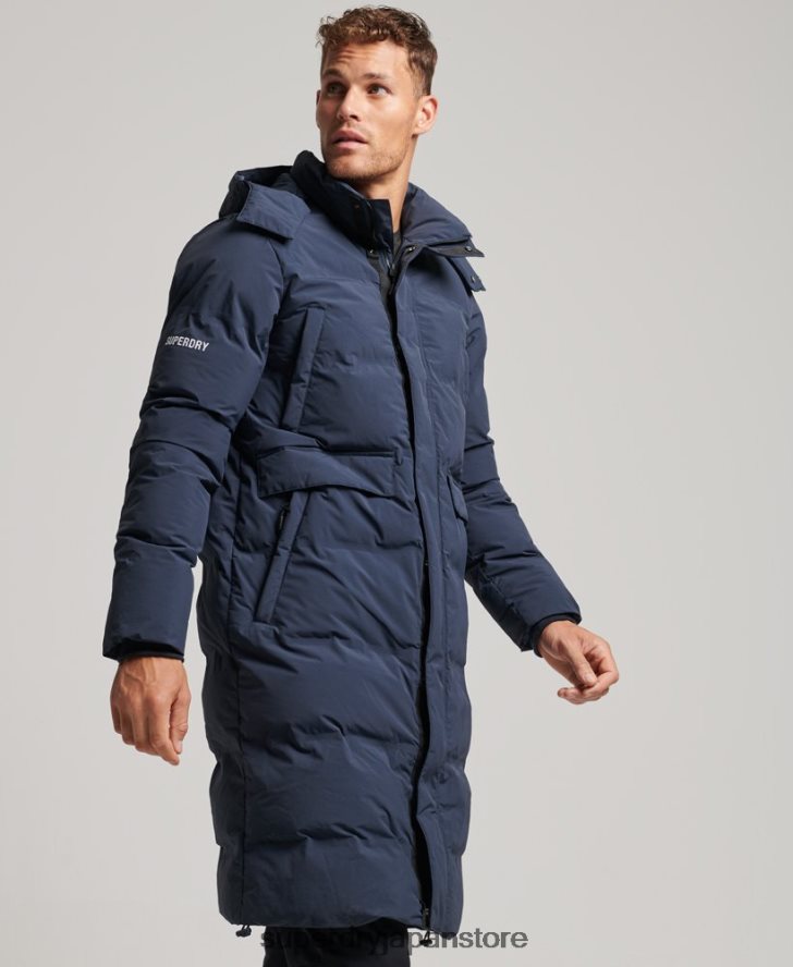 はえ縄フグコート 男性 Superdry 衣類 海軍 2J62PZ4583