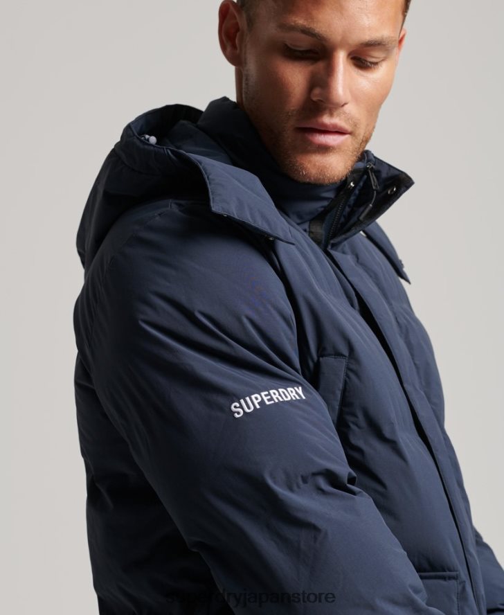 はえ縄フグコート 男性 Superdry 衣類 海軍 2J62PZ4583
