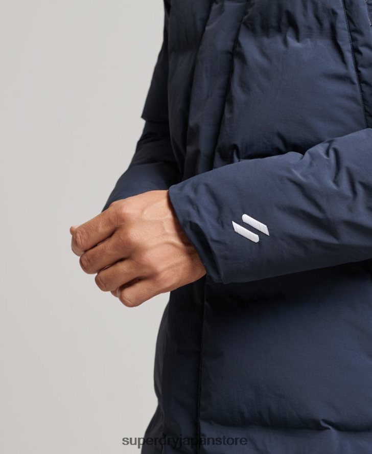 はえ縄フグコート 男性 Superdry 衣類 海軍 2J62PZ4583