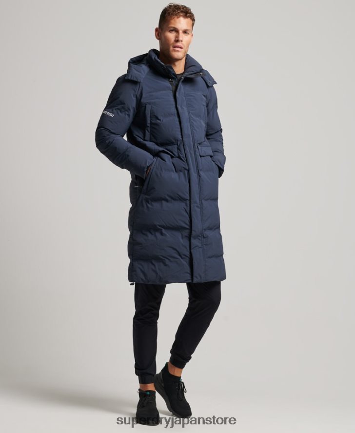 はえ縄フグコート 男性 Superdry 衣類 海軍 2J62PZ4583