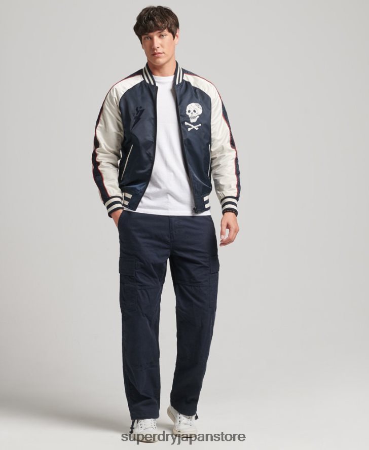 ヴィンテージスカジャンボンバージャケット 男性 Superdry 衣類 海軍 2J62PZ4585