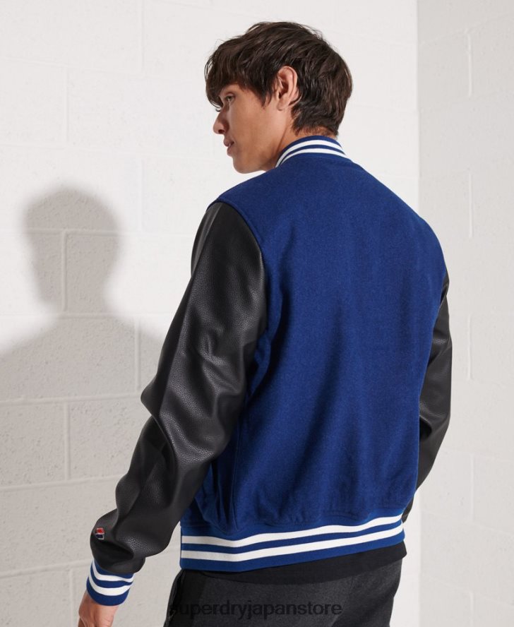 ウール スタジャン 男性 Superdry 衣類 海軍 2J62PZ4586