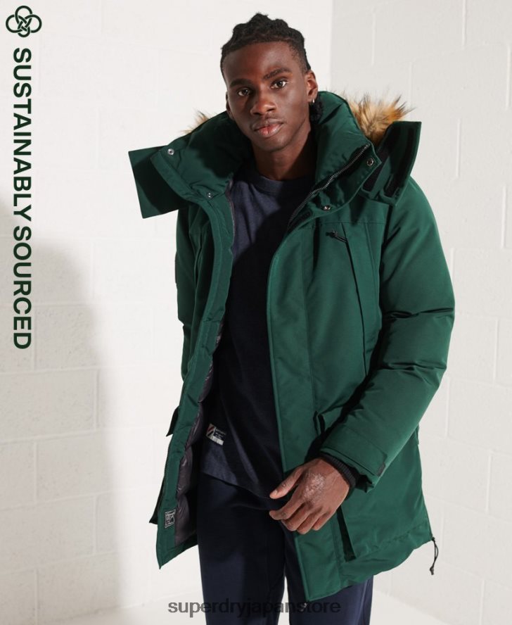 エベレストパーカージャケット 男性 Superdry 衣類 緑 2J62PZ4588