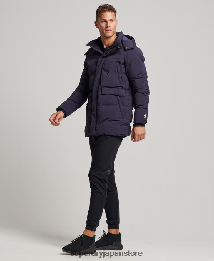 ボクシーなダウンコート 男性 Superdry 衣類 海軍 2J62PZ4589