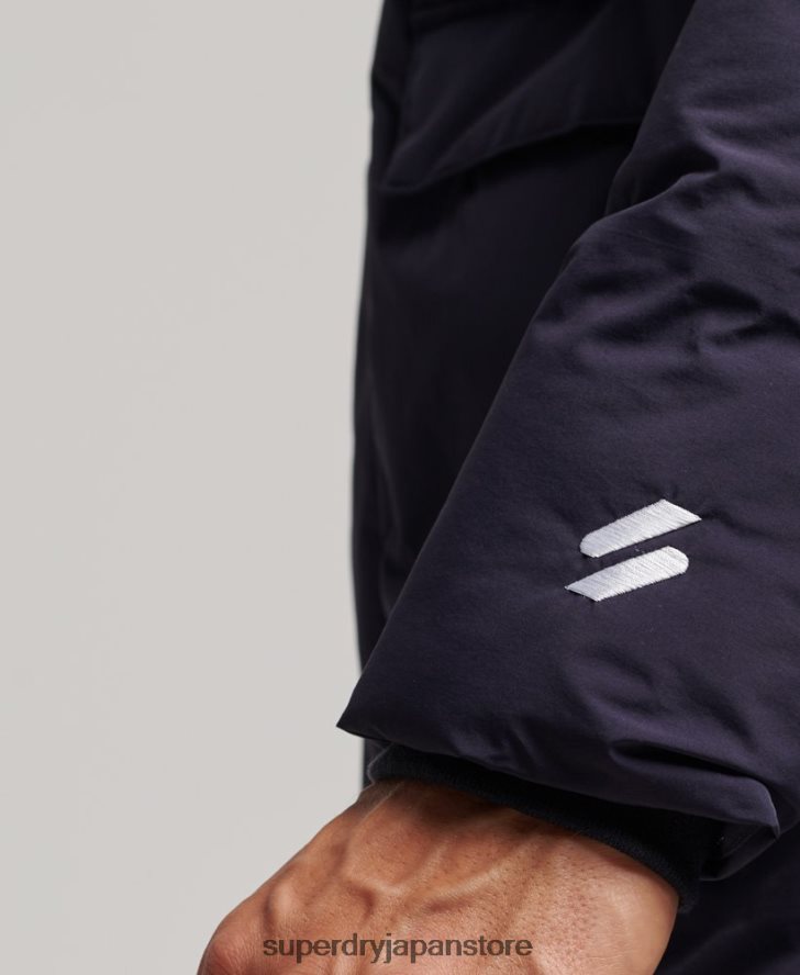 ボクシーなダウンコート 男性 Superdry 衣類 海軍 2J62PZ4589
