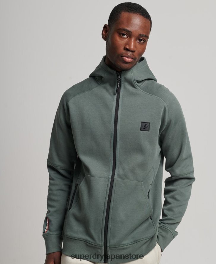 コードテックジップパーカー 男性 Superdry 衣類 緑 2J62PZ458