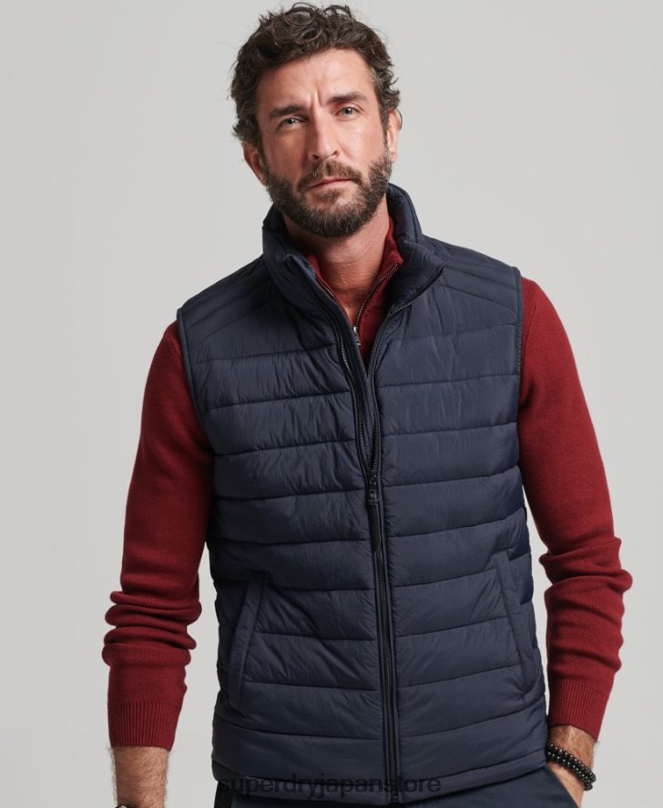 軽量パッド入りジレ 男性 Superdry 衣類 海軍 2J62PZ4590