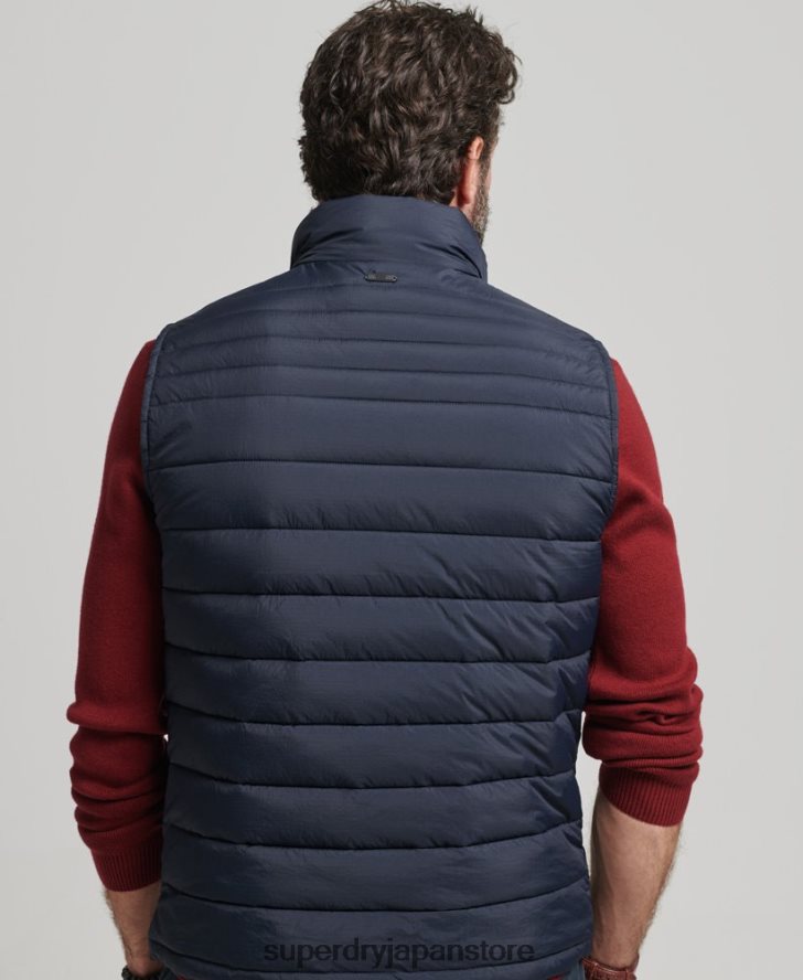 軽量パッド入りジレ 男性 Superdry 衣類 海軍 2J62PZ4590