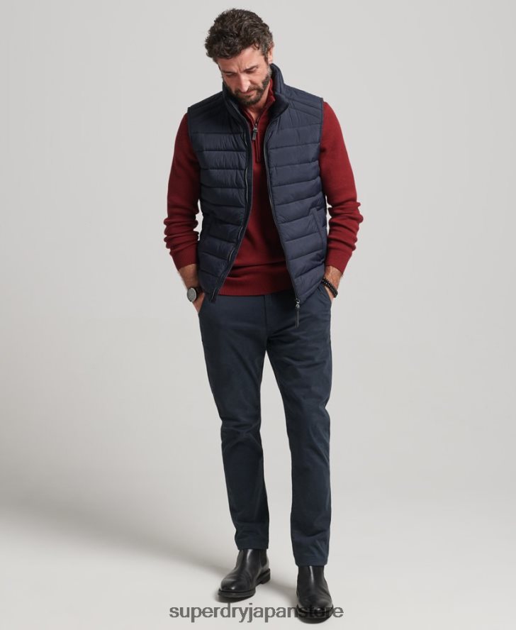 軽量パッド入りジレ 男性 Superdry 衣類 海軍 2J62PZ4590