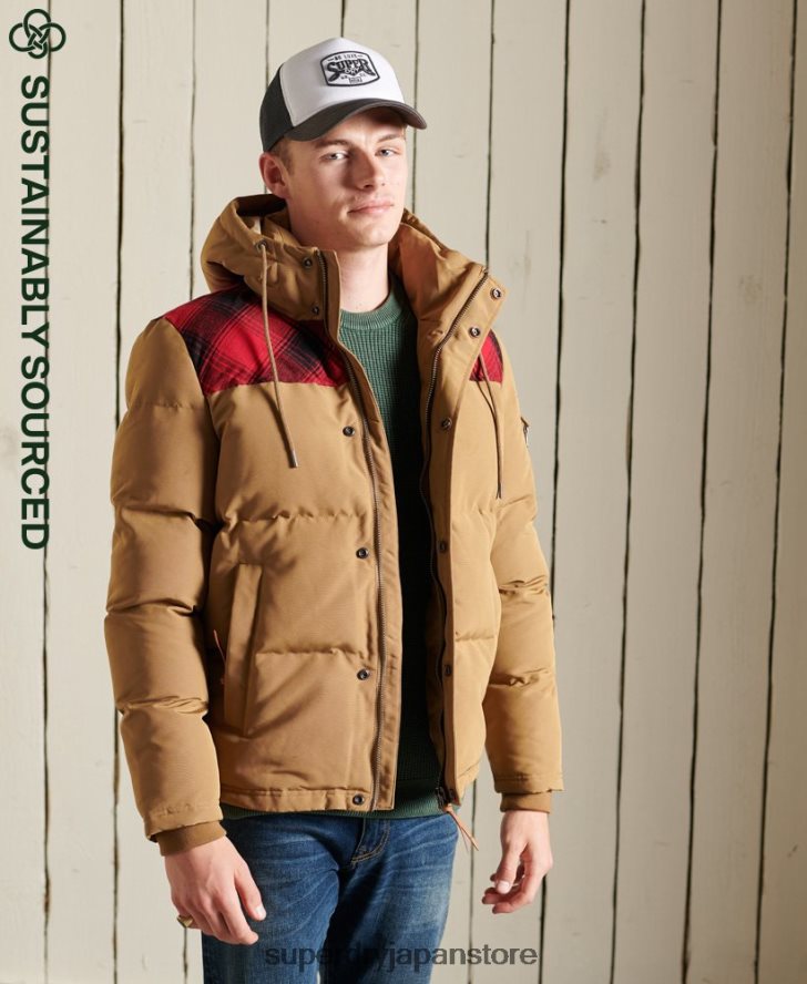 キルティングエベレストジャケット 男性 Superdry 衣類 緑 2J62PZ4592