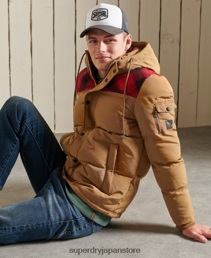 キルティングエベレストジャケット 男性 Superdry 衣類 緑 2J62PZ4592