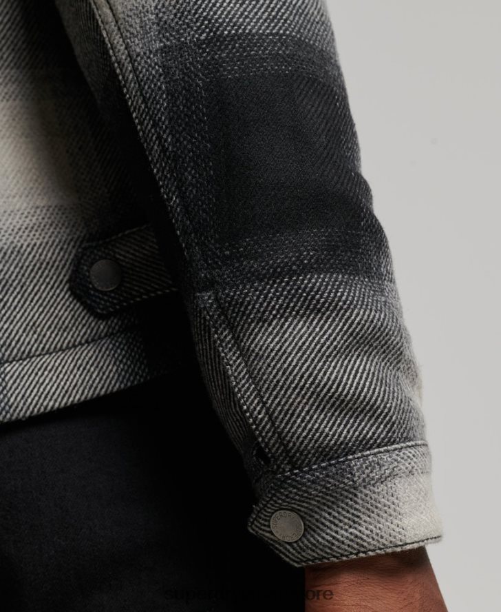 ヴィンテージウールハリントンジャケット 男性 Superdry 衣類 黒 2J62PZ4594