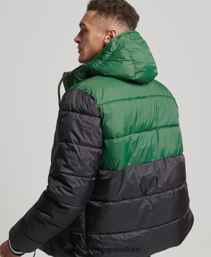 スポーツダウンカラーブロックジャケット 男性 Superdry 衣類 黒 2J62PZ4597
