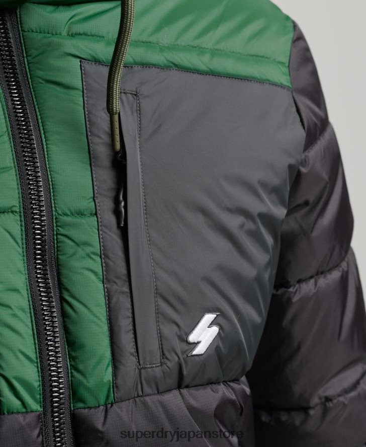 スポーツダウンカラーブロックジャケット 男性 Superdry 衣類 黒 2J62PZ4597