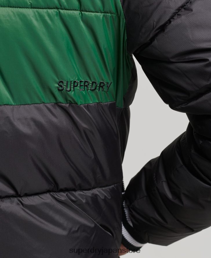 スポーツダウンカラーブロックジャケット 男性 Superdry 衣類 黒 2J62PZ4597