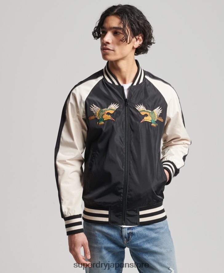 ヴィンテージスカジャンジャケット 男性 Superdry 衣類 黒 2J62PZ4599
