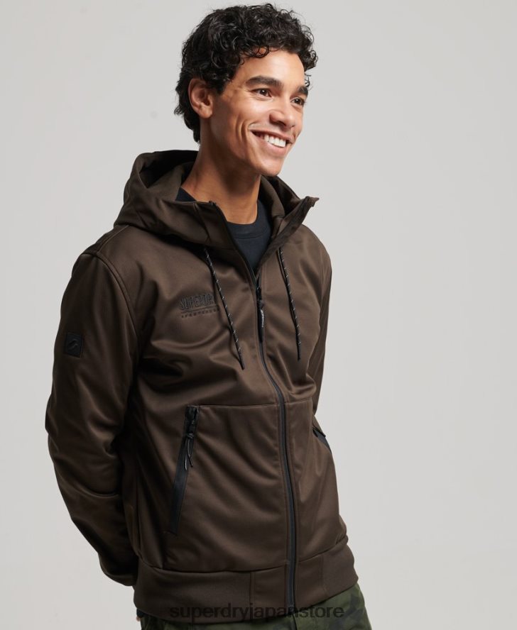 ハイテクソフトシェルトラックジャケット 男性 Superdry 衣類 茶色 2J62PZ4600
