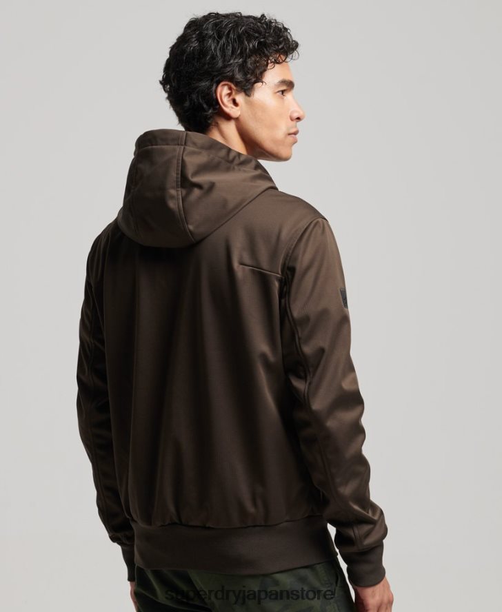 ハイテクソフトシェルトラックジャケット 男性 Superdry 衣類 茶色 2J62PZ4600