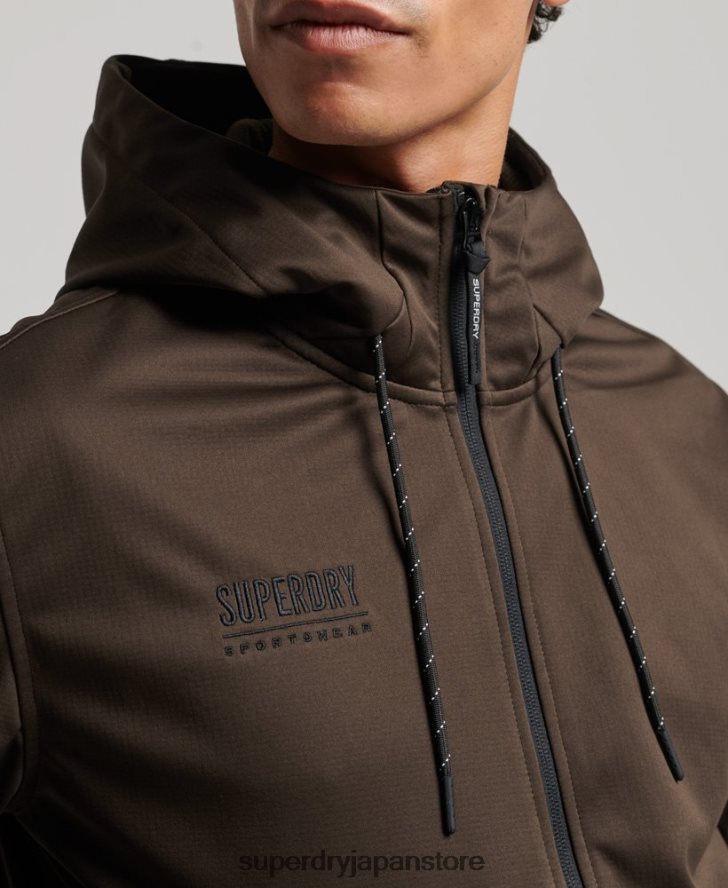 ハイテクソフトシェルトラックジャケット 男性 Superdry 衣類 茶色 2J62PZ4600
