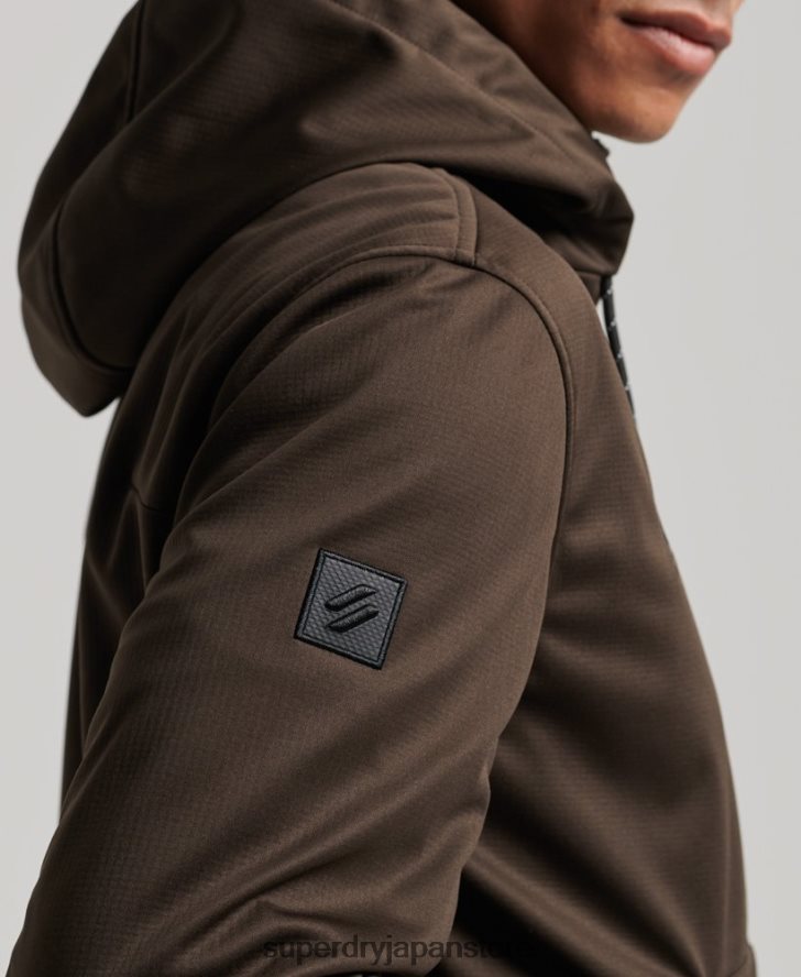 ハイテクソフトシェルトラックジャケット 男性 Superdry 衣類 茶色 2J62PZ4600