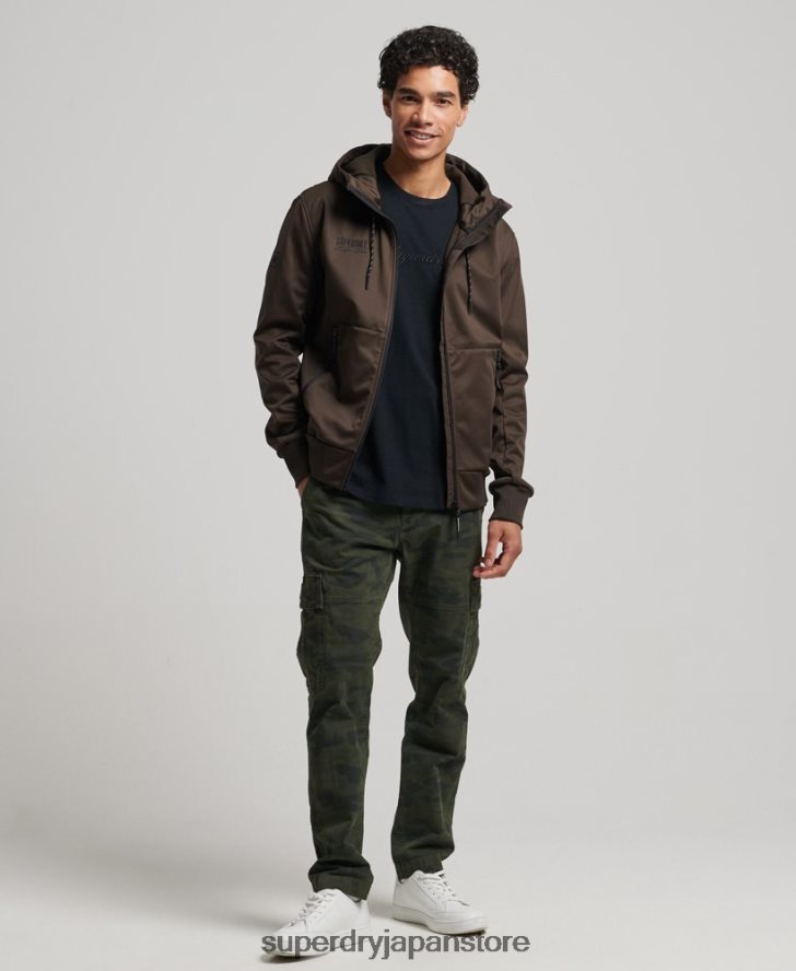 ハイテクソフトシェルトラックジャケット 男性 Superdry 衣類 茶色 2J62PZ4600