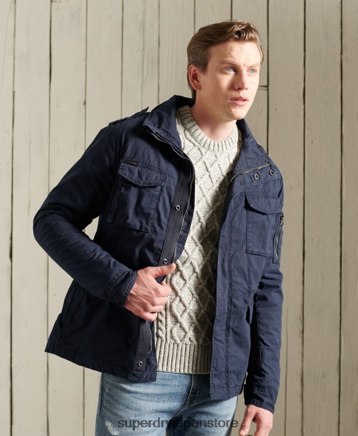クラシックなルーキージャケット 男性 Superdry 衣類 海軍 2J62PZ4603