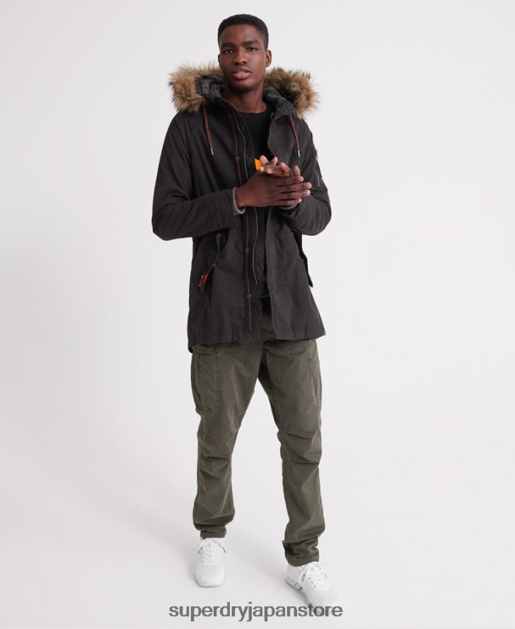 マウンテンルーキー アビエーター パーカー ジャケット 男性 Superdry 衣類 黒 2J62PZ4605