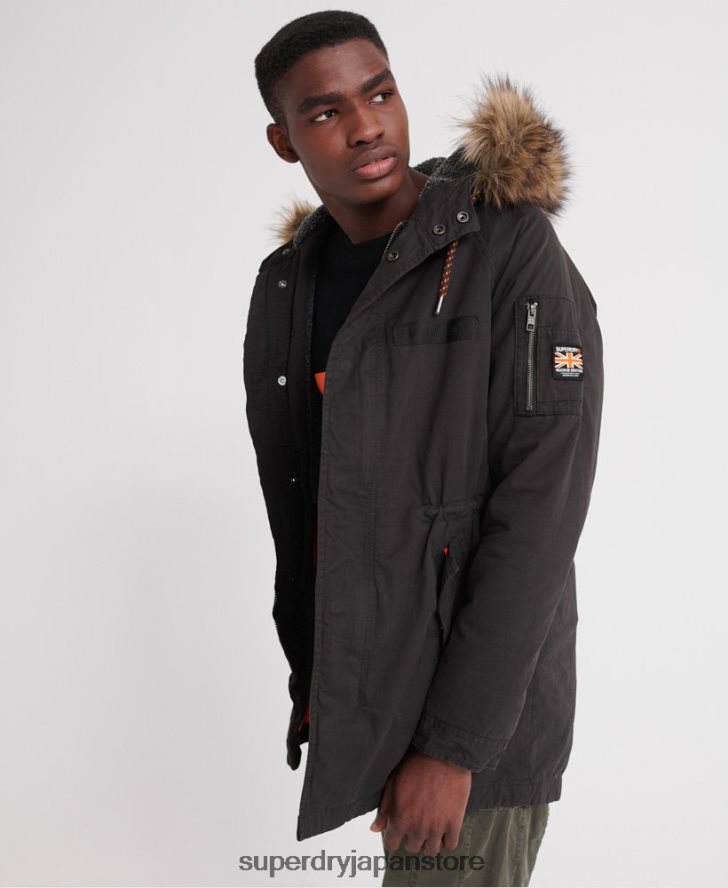 マウンテンルーキー アビエーター パーカー ジャケット 男性 Superdry 衣類 黒 2J62PZ4605