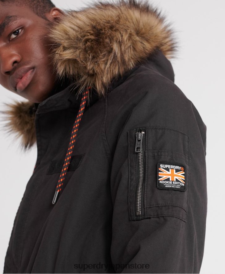 マウンテンルーキー アビエーター パーカー ジャケット 男性 Superdry 衣類 黒 2J62PZ4605