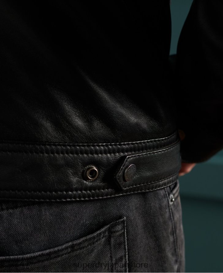 カーティス ライト レザー ジャケット 男性 Superdry 衣類 黒 2J62PZ4608